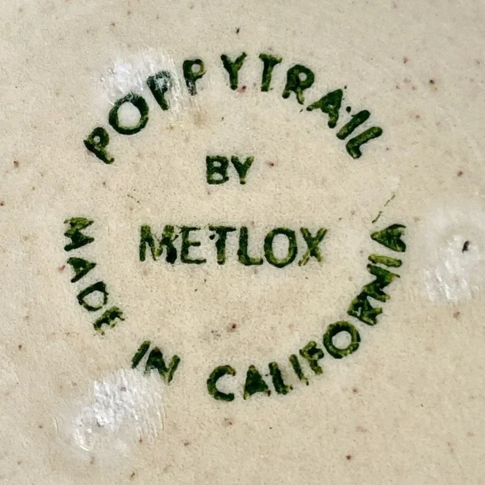 Vintage Metlox Poppy Trail Homestead Provincial Flat Cup and Saucer 7 Sets